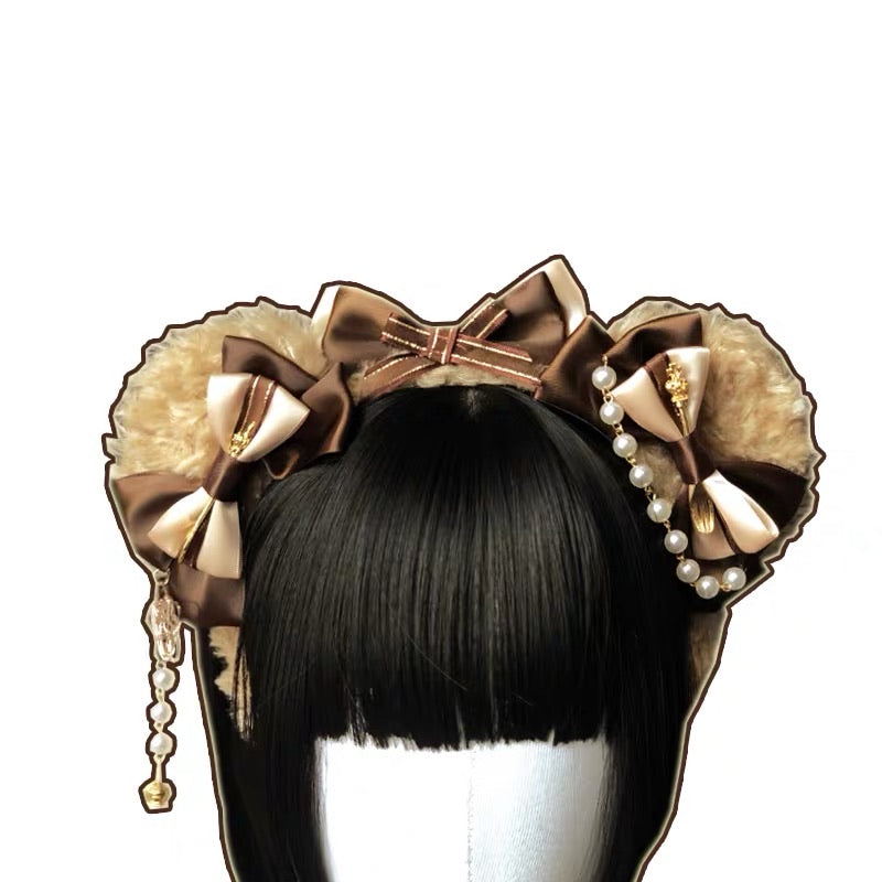 Chocolate bear Lolita hair band - EverythingCuteClub