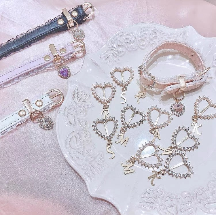 letter Rhinestone pu leather bracelet harajuku fashion Japan girly