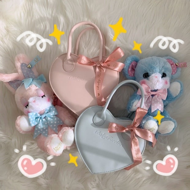 Heart shape ribbon mini handbag crossbody bag