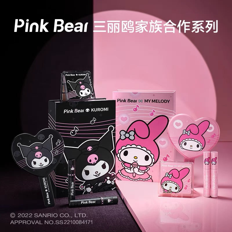 Kuromi / my melody pink bear beauty makeup set with mirror