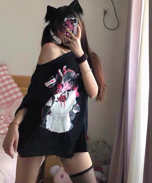Anime girl over sized t-shirt