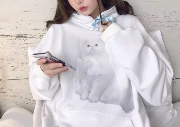 Soft Kitty pull over / with fur oversized