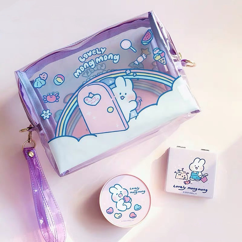 mongmong rabbit makeup bag+lens case+ mini mirror | EverythingCuteClub