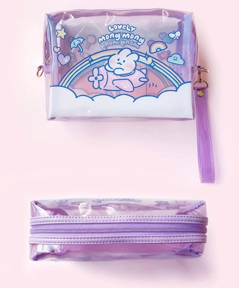 mongmong rabbit makeup bag+lens case+ mini mirror - EverythingCuteClub