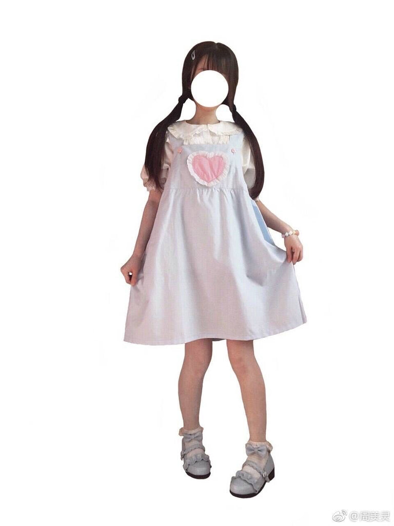 baby heart strap dress