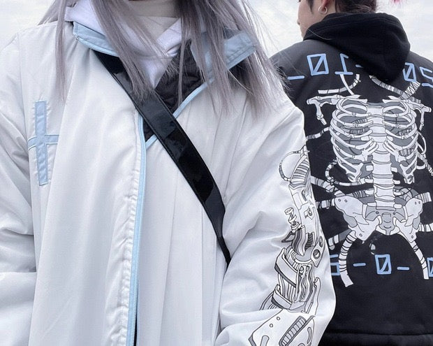 Cyberpunk style mechanical bone jacket