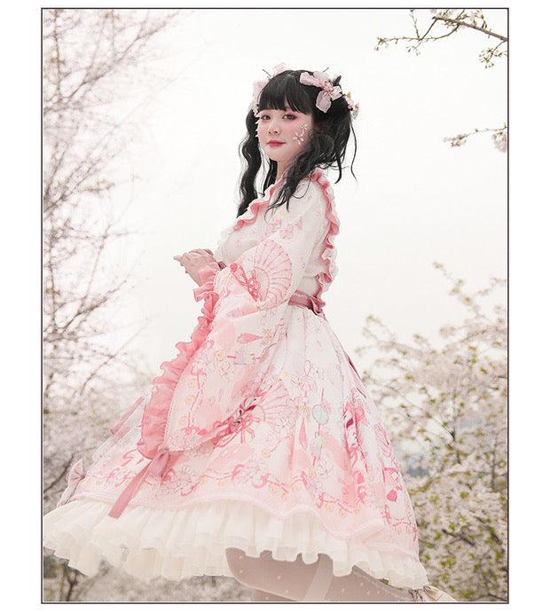 The melody of Sakura plus size lolita fashion kimono style
