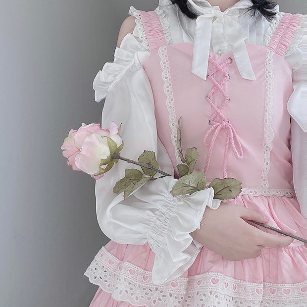 girls’ diary pink / yellow Lolita set