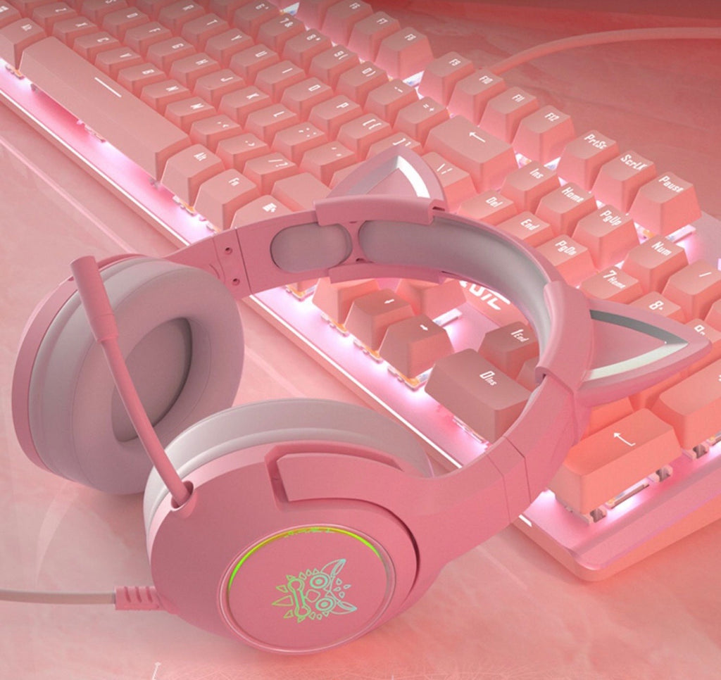 pink ear cat headphone
