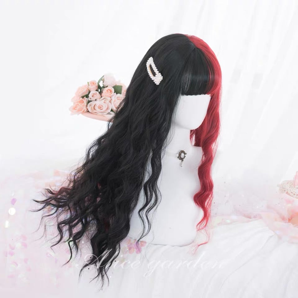 Black red hair wigs