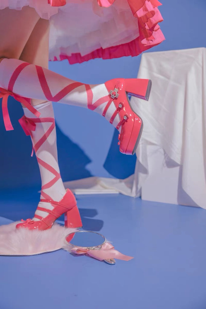 Lolita Cross ribbon stocking socks