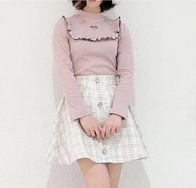 hollow out heart shape base sweater