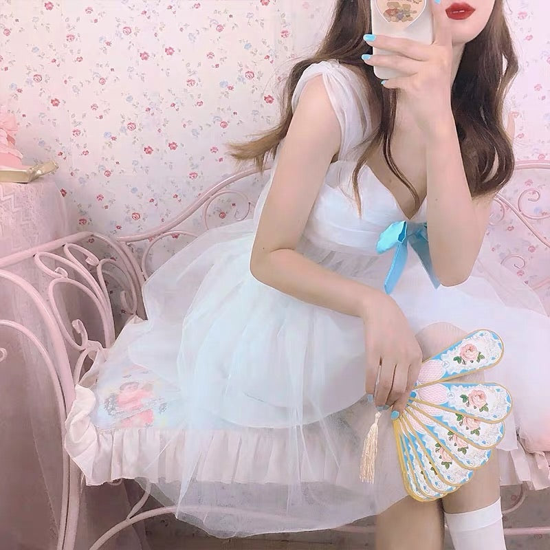 escape princess white tulle dress